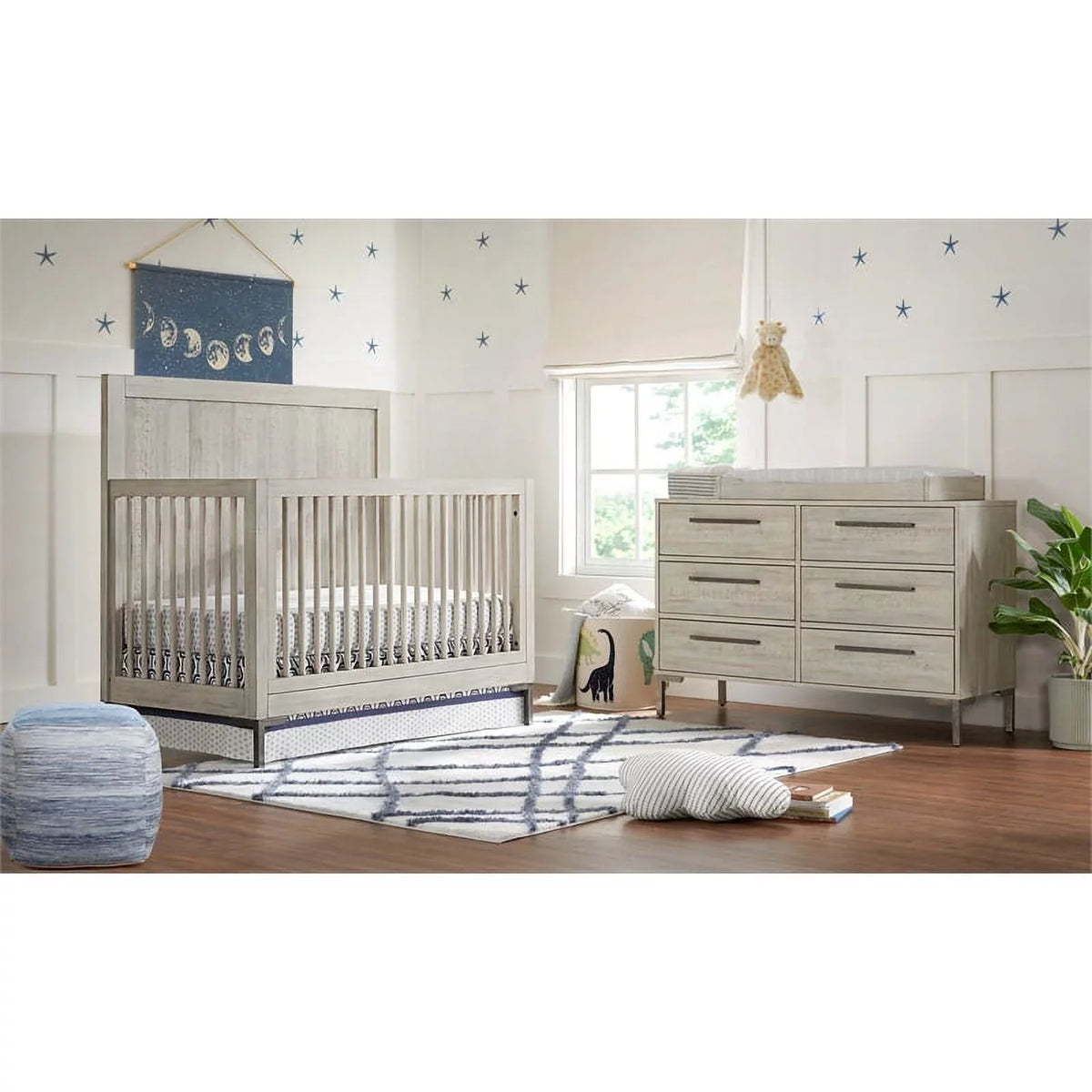 Westwood Design Beck Modern Wood Convertible Crib in Willow Gray Finish