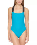 Logo Cross-Back One-Piece Swimsuit,  Large
