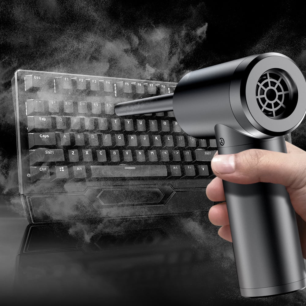 Compressed Air Duster, 50000RPM Electric Portable Air Blower with  Light, 6000mAh Rechargeable Cordless Air Duster for Computer Keyboard Fast Charge