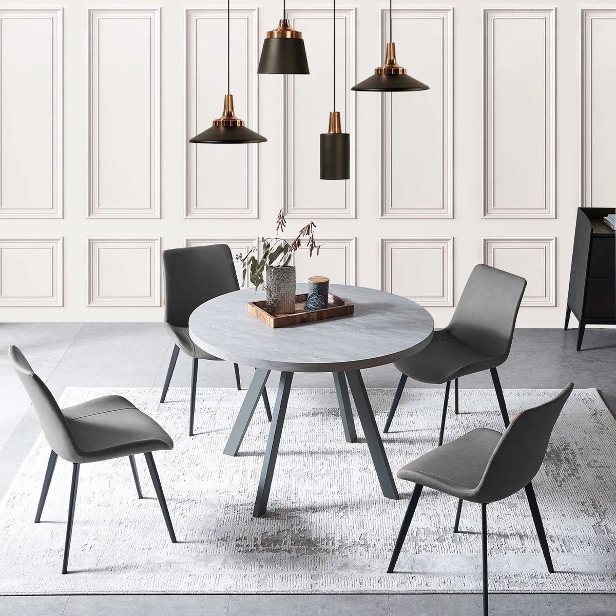 Round Dining Table Set, Mid Century Modern Round Dining Table 35 , Leisure Coffee Table, Saving Space