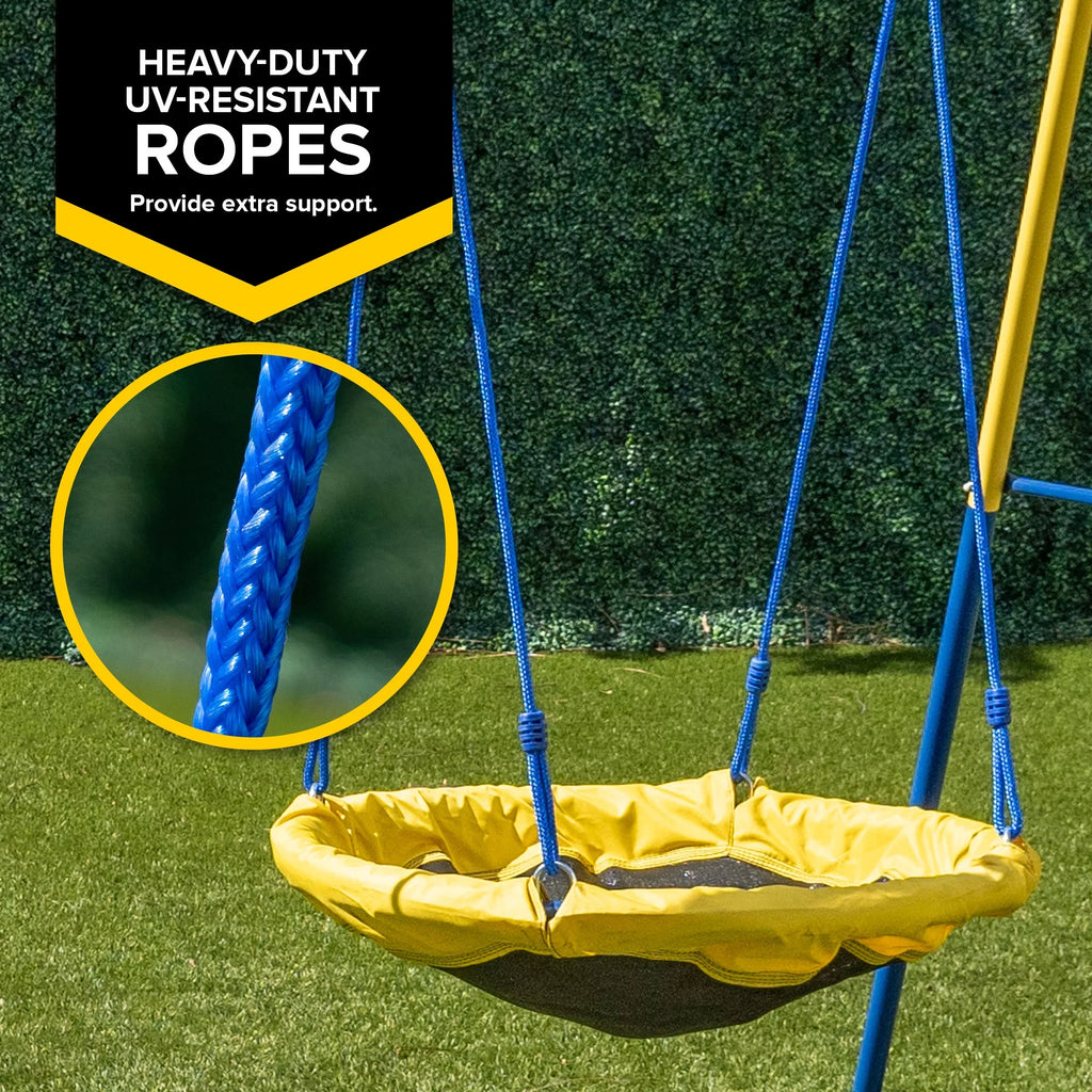 Sportspower Swing and Saucer Swing Metal Set with Heavy Duty -Frame, holds up to 300 lb.