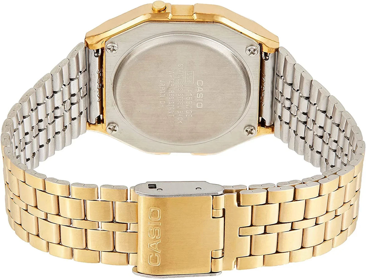 Casio Men's Vintage Digital Quartz Gold Tone Stainless Steel Watch -9A