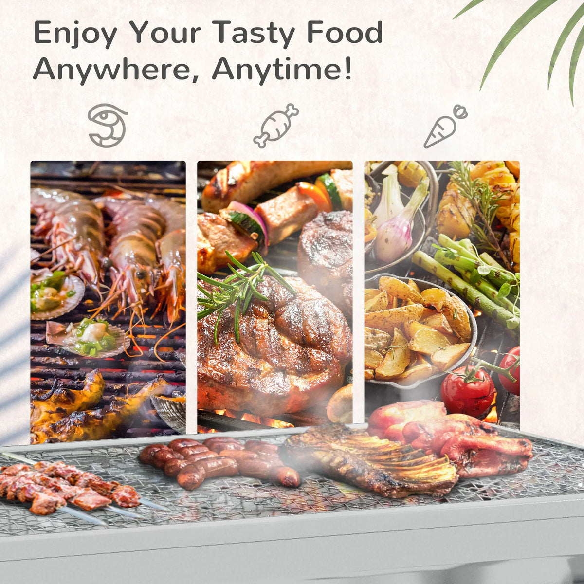 Portable Charcoal Grill,Stainless Steel Folding Outdoor  Grill for Picnic,Party Grill Rack