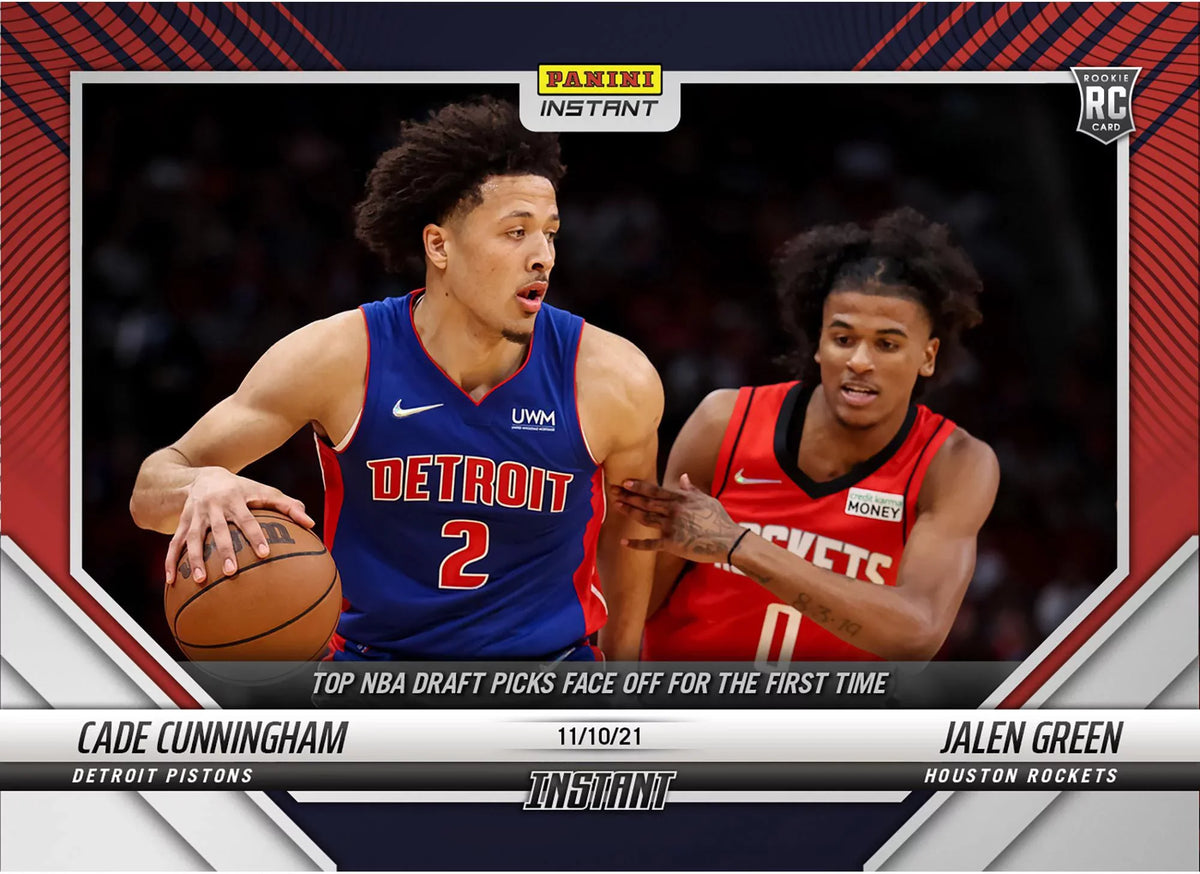 Cade Cunningham & Jalen Green Fanatics Exclusive Parallel Panini Instant #1 Pick Faces #2 Pick Single Trading Card - Limited Edition of 99