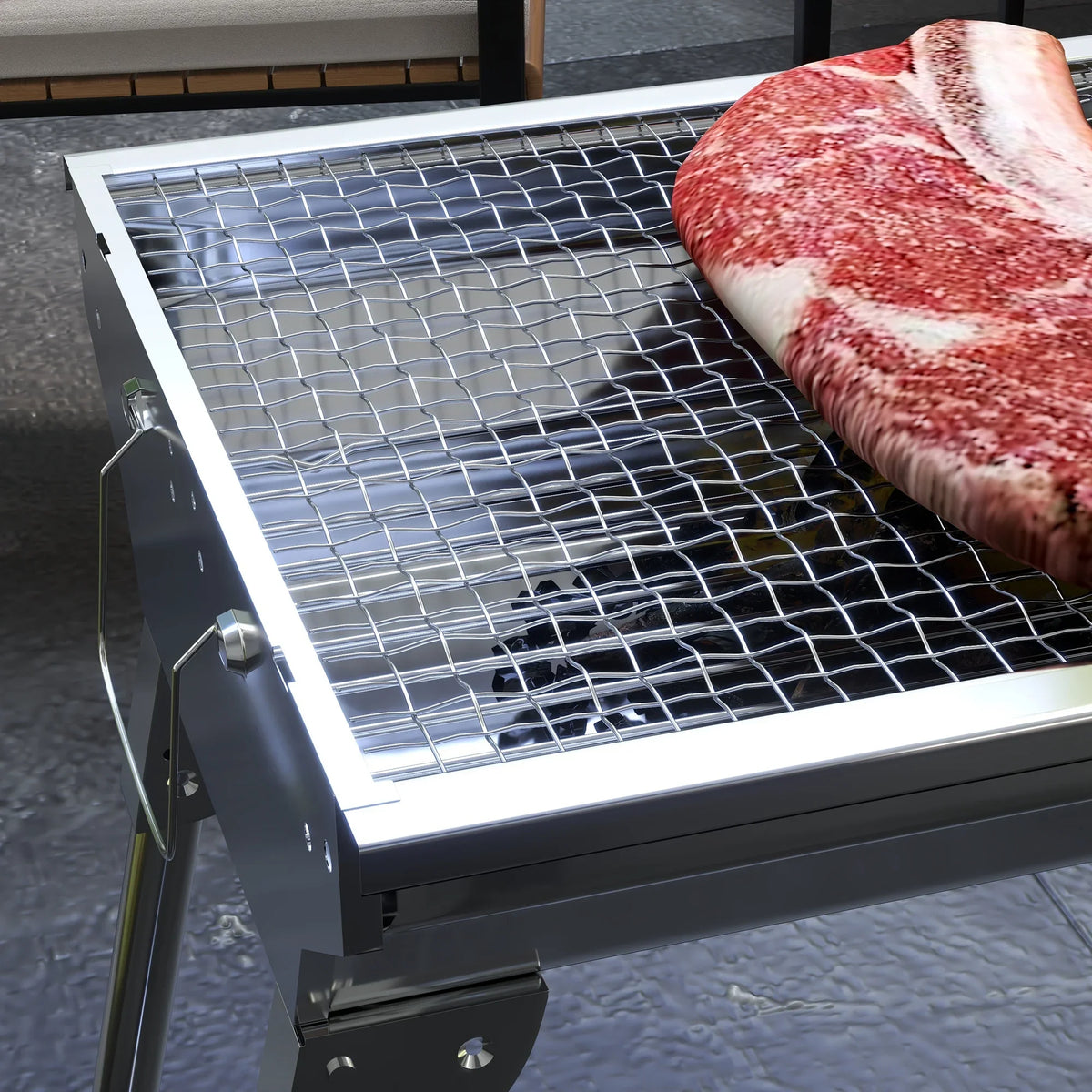 Portable Charcoal Grill,Stainless Steel Folding Outdoor  Grill for Picnic,Party Grill Rack