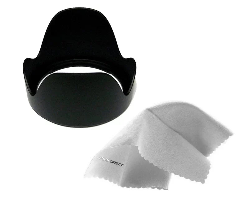 Olympus Stylus  -4 Pro Digital Lens Hood (Flower Design) (40.5mm) + Filter/Hood Adapter Rings + Nw Direct Microfiber Cleaning Cloth.