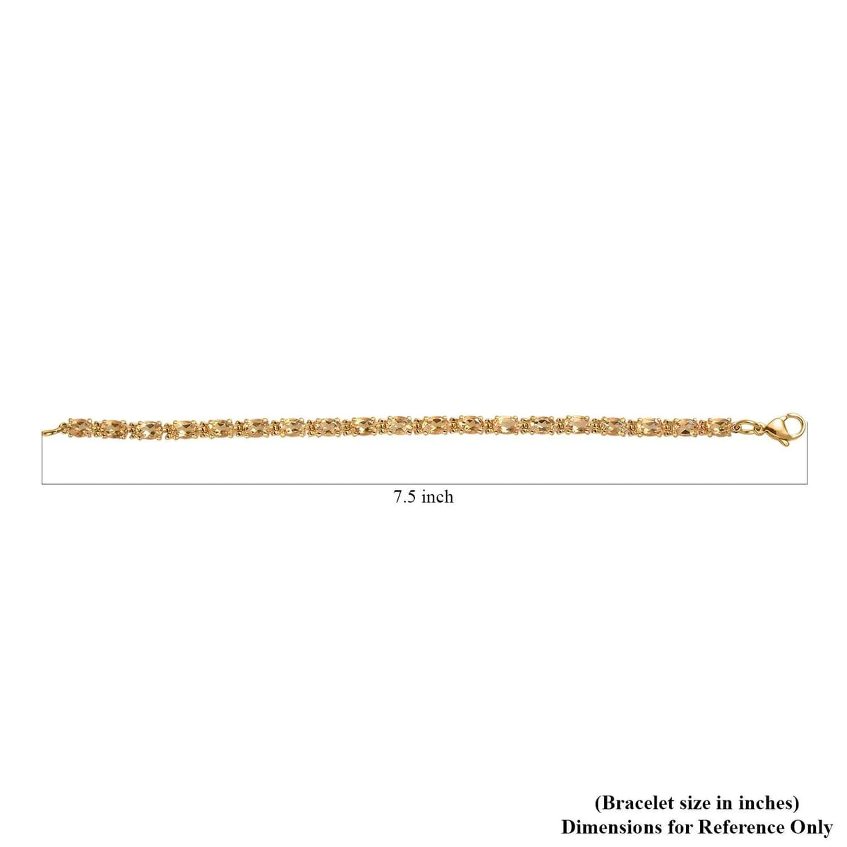 Shop  Citrine Oval Stainless Steel Yellow Gold Ion Plated Bracelet for Women Jewelry Size 7.25" Ct 7.38 Birthday Gifts