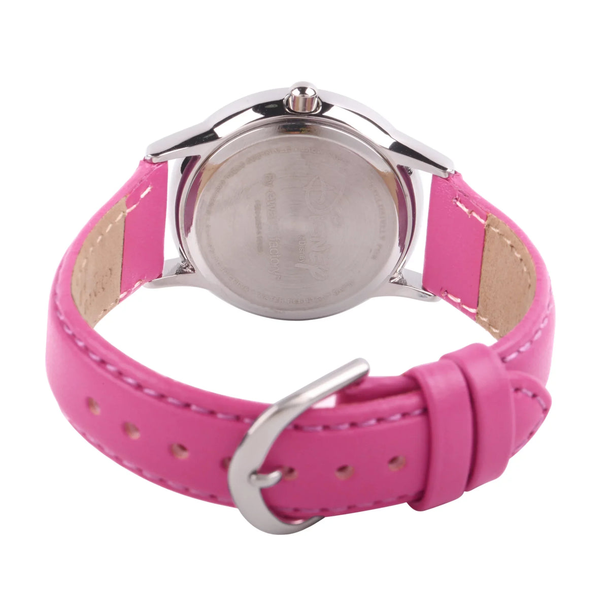 Princess Rapunzel Girls'Stainless Steel Watch, Pink Leather Strap