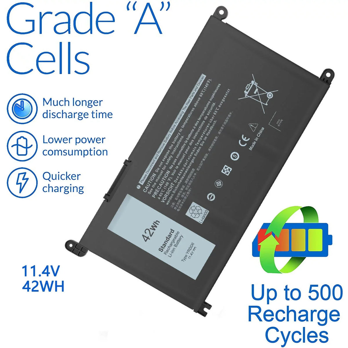 Type  Battery For Dell Inspiron 14 5000 2-in-1 5480 5482 series