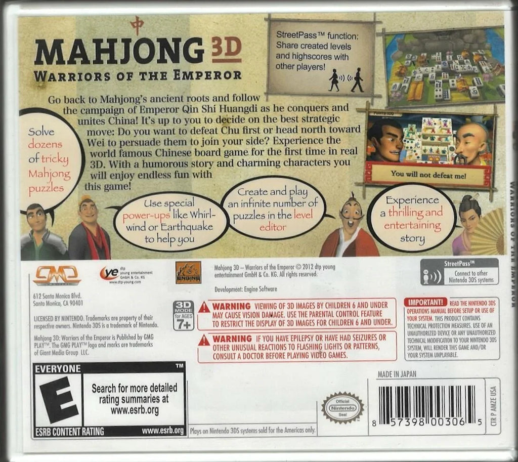 Mahjong 3DS (Brand New Factory Sealed  Version) Nintendo 3DS, nintendo_3ds