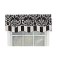 Home Ozbourne Glory Valance Black. 3" Rod Pocket, Layered, Trimmed. 50"  16"