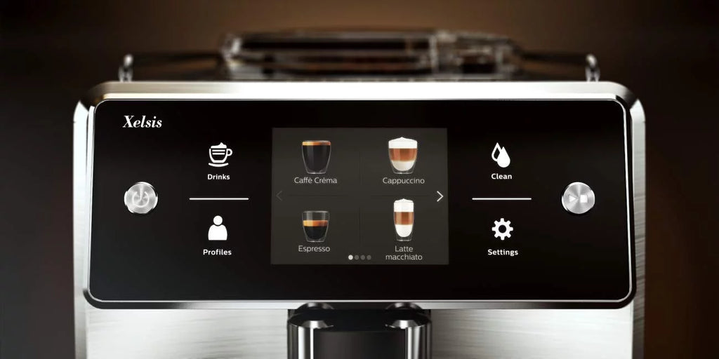 Saeco Xelsis /04 Super Automatic Espresso Machine, Titanium Metal Front
