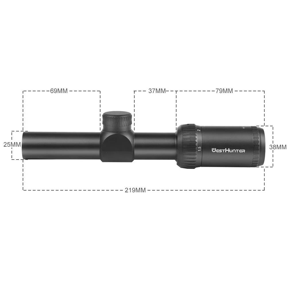 WestHunter - 1.5-5X20  Scope Clear View Compact Hunting Sights,11mm Dovetail Rings