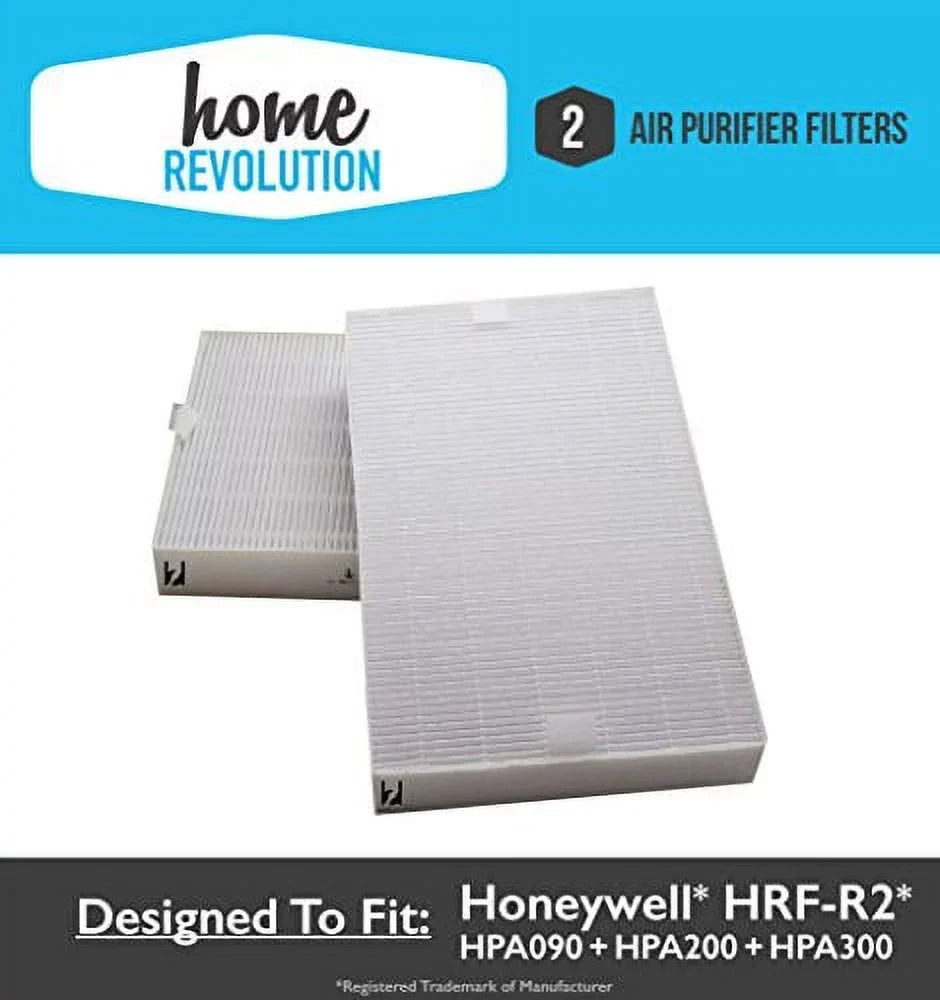 Honeywell - 2- Replacement Air Purifier Filters; Fits -090, -100,  &  Series, Home Revolution Brand