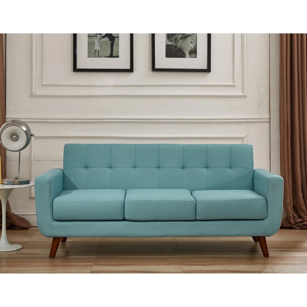 Pride Furniture .. Pride Furniture Grace Rainbeau Linen Upholstered Tufted Mid-century Sofa Payne' Grey