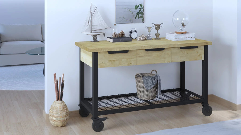 Rove 62" Industrial Metal & Wood Workbench