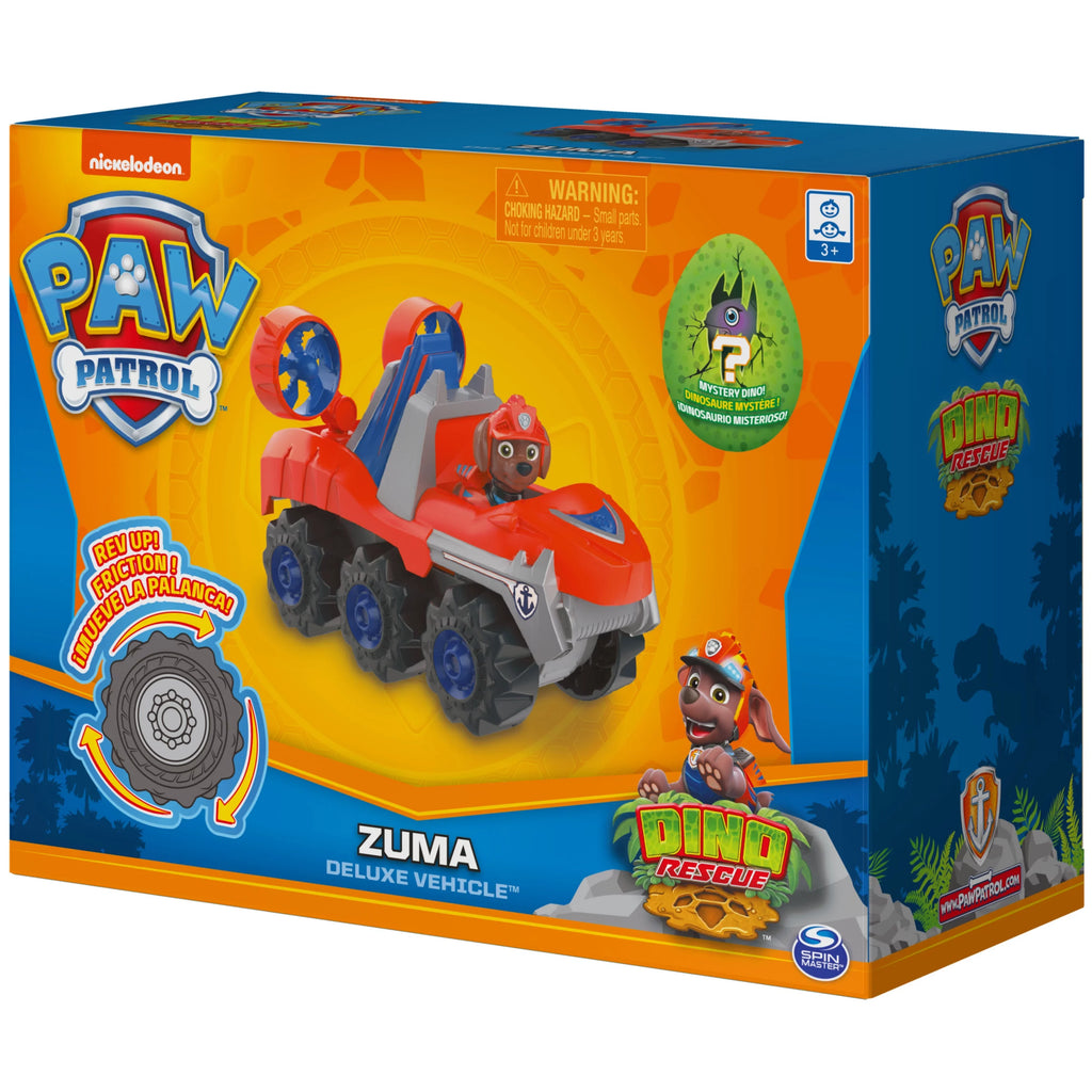 Patrol, Dino Rescue Zuma’s Deluxe Rev Up Vehicle with Mystery Dinosaur Figure, Preschool Toys for Boys & Girls Ages 3 and Up