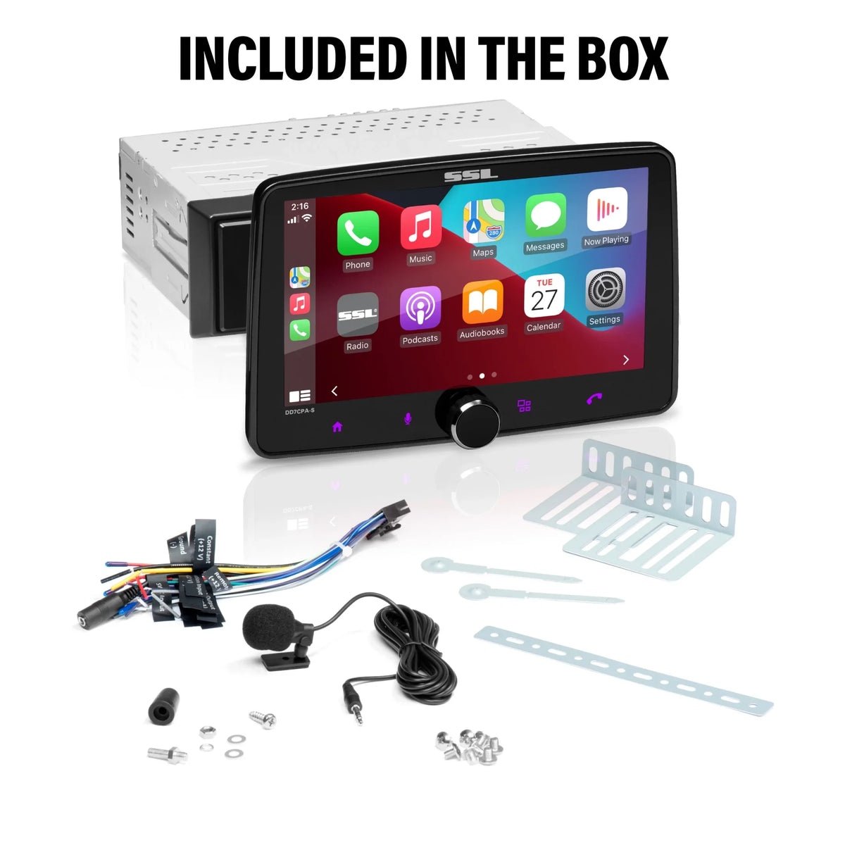 Sound Storm Laboratories - Car Audio Stereo System - Apple CarPlay, Android Auto, Single Din with 7 Inch Touchscreen, Bluetooth Audio & Calling Head Unit, No  Player, Radio Receiver