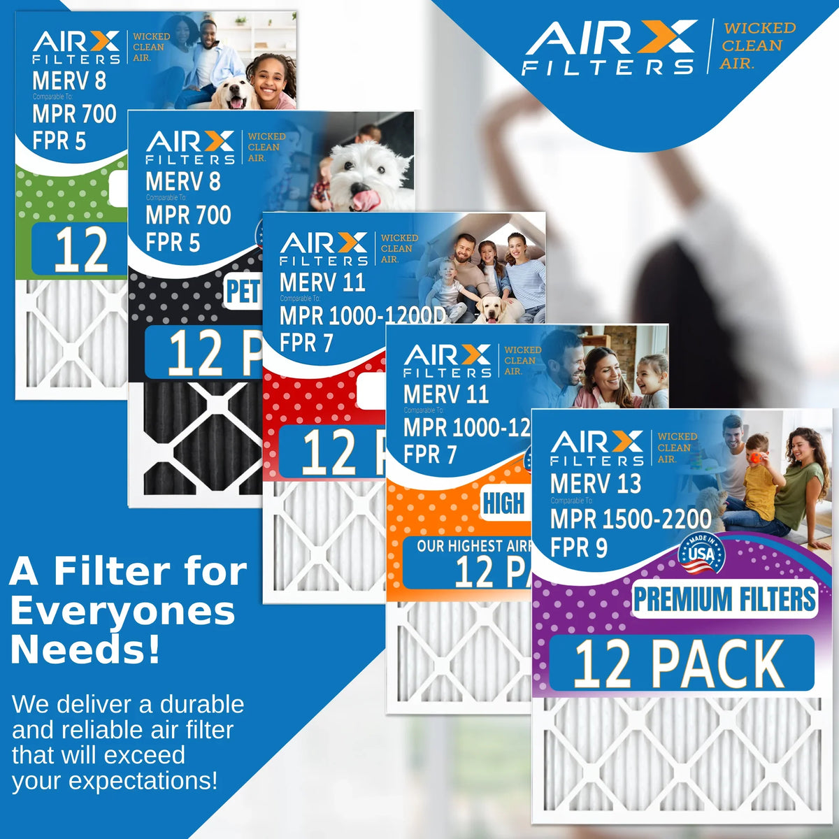 14x24x1 Air Filter  8 Rating, 12 Pack of Furnace Filters Comparable to  700 &  5 - Made in  by     .
