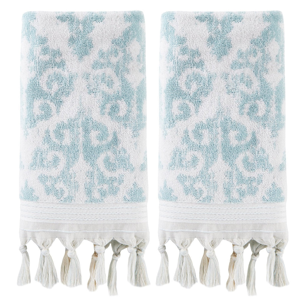 Home Mirage Fringe Hand Towel (2-Pack), Taupe, 16" x 26"
