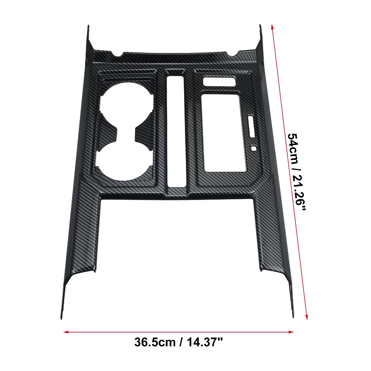 Carbon Fiber Pattern Car Center Console Gear Shift Cup Holder Trim Cover for Ford -150 2015 2016 2017 2018 2019 Black