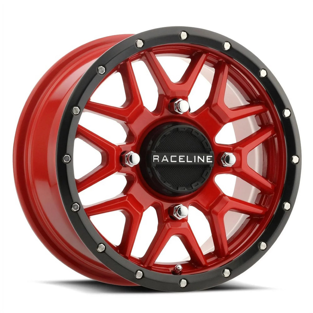 Raceline Krank 14" Red Wheels 28" Reptile Tires Kawasaki Mule Pro
