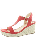 Womens Coral 0.5" Platform Padded Comfort Breathable -Strap Moisture Wicking Card Round Toe Wedge Buckle Espadrille Shoes 6.5