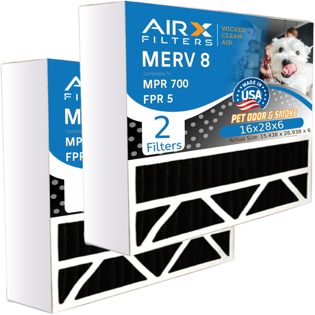 16x28x6 Air Filter Odor Eliminator Carbon Filter  8 Comparable to  700 &  5 Compatible with Aprilaire 401 2 Pack by     .