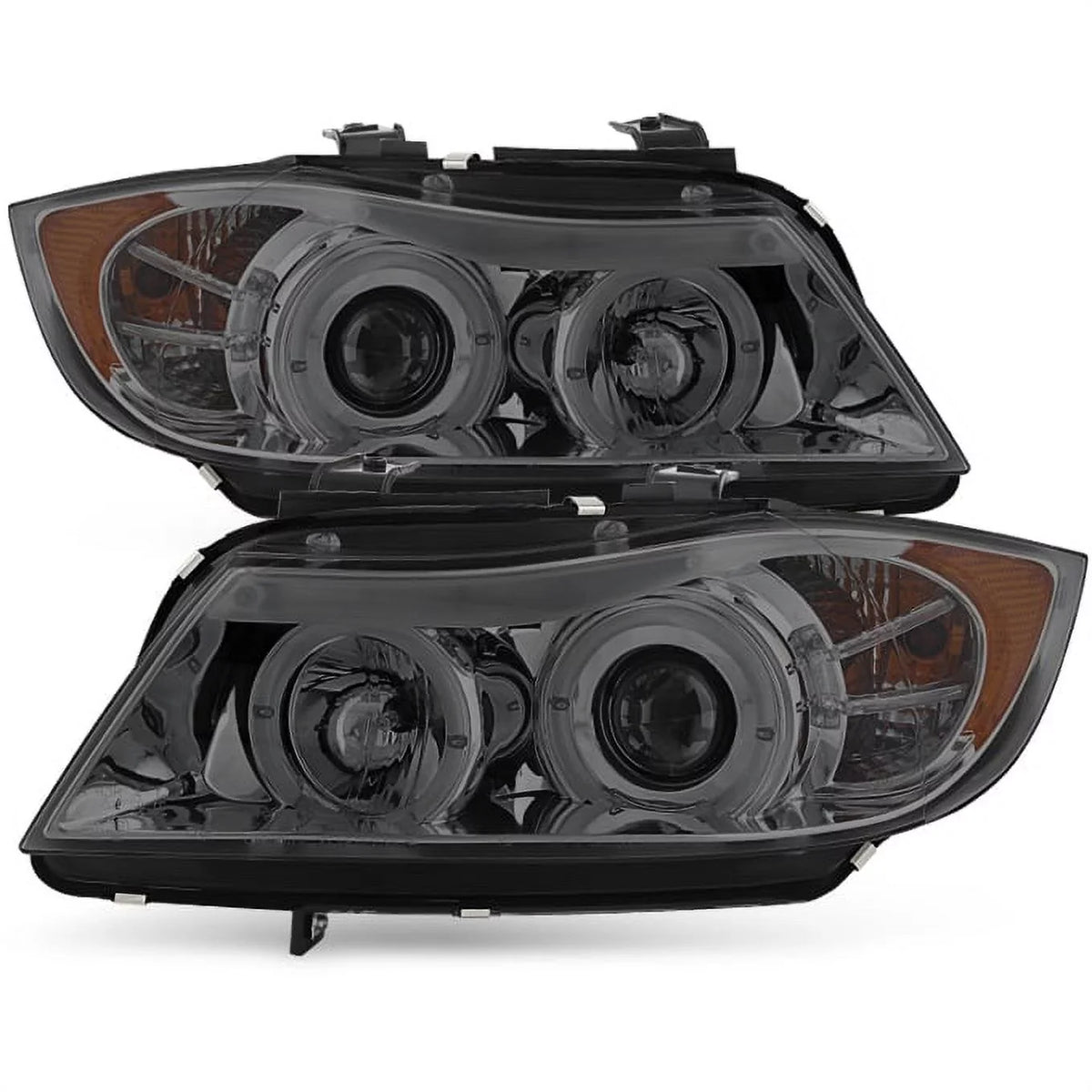 [Eye Lid] Fits 06-08   3-Series Sedan Smoked Halo  Projector Headlights Fits select: 2007-2008  328, 2006  325