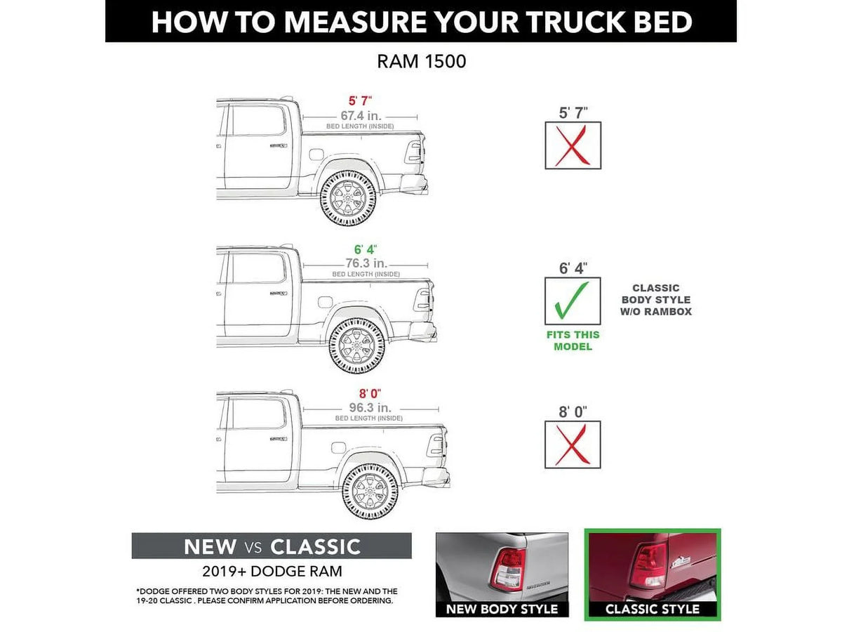 by RealTruck BAKFlip  Hard Folding Truck Bed Tonneau Cover | 226203 | Compatible with 2002 - 2018, 2019 - 21 Classic Dodge Ram 1500, 2003-21 2500/3500 6' 4" Bed (78")