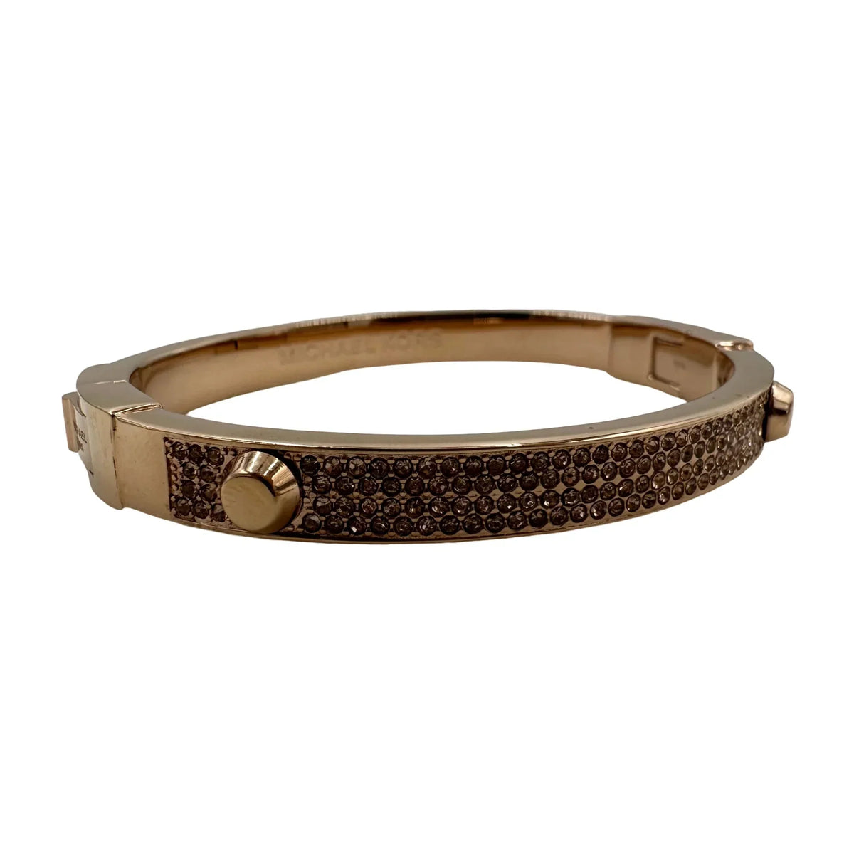 Michael Kors Gold-Tone Crystal Pave Astor Stud Bangle Bracelet -