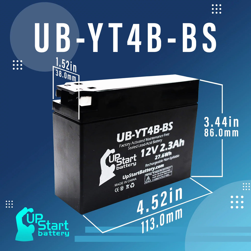 5-Pack UpStart Battery Replacement for 2005 Yamaha  400CC Factory Activated, Maintenance Free, Motorcycle Battery - 12V, 2.3Ah, --