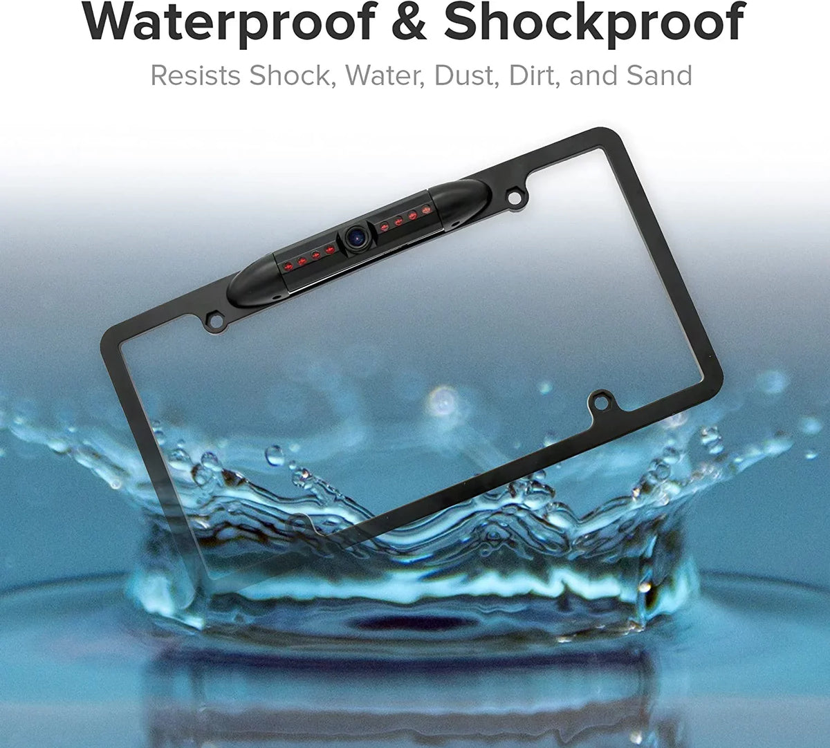 Backup Camera Rearview License Plate Waterproof for Kenwood -512  Black