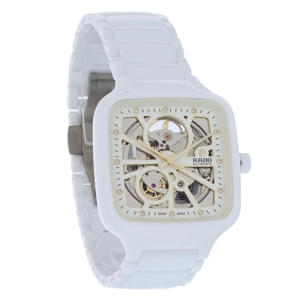 Pre-Owned Rado True Square Unisex White Ceramic Swiss Automatic Watch