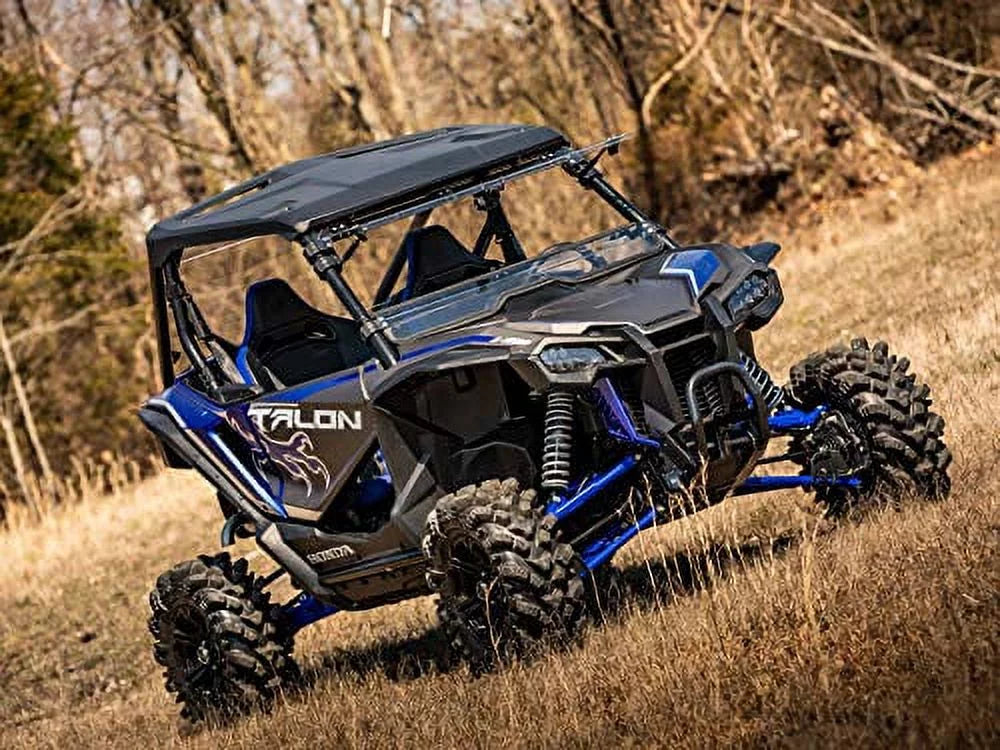 SuperATV Heavy Duty Scratch Resistant Flip 3|in|1 Windshield for Honda Talon 1000 (2019+) | Hard Coated for Extreme Durability | Designed for Year|Round Riding|---70
