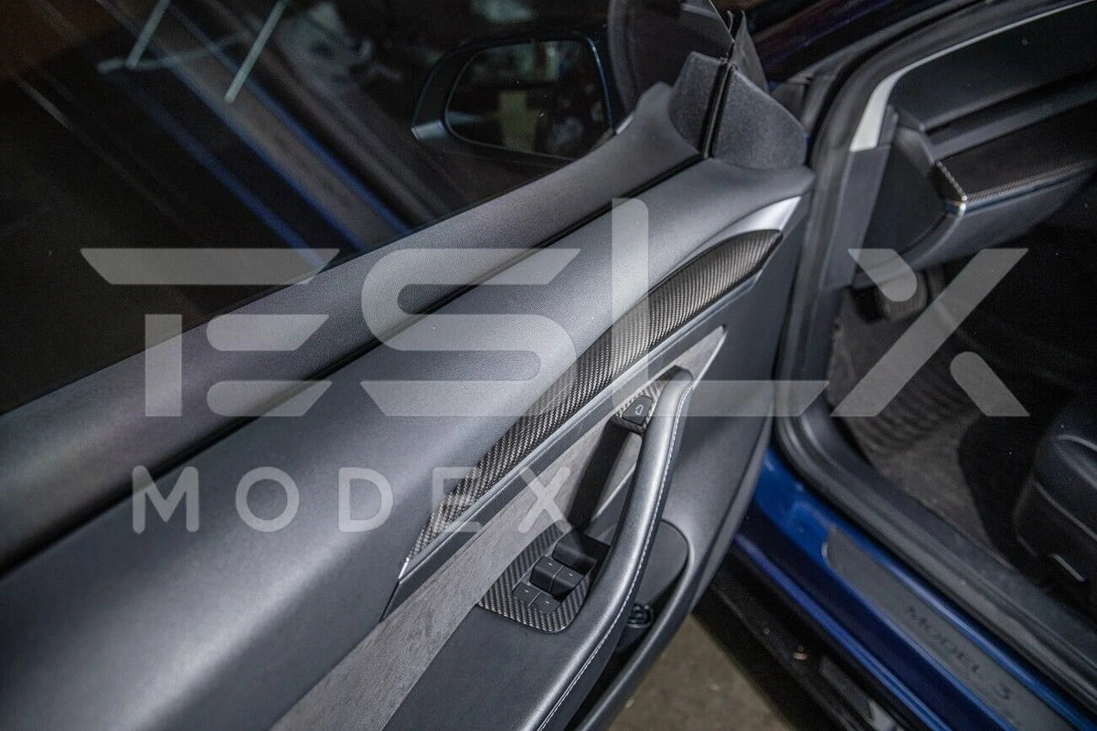 Replacement For 2020-2023  Model 3 & 2020-Up Model  Factory Style   Interior Front Door Trim Panel Cover Pair