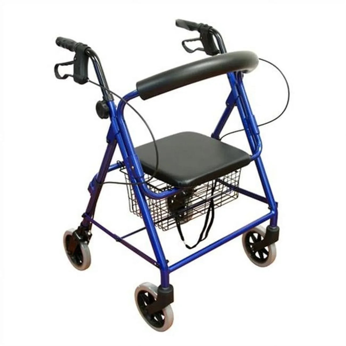Karman Healthcare -4100N- Aluminum Junior Rollator with Low Seat, Blue, 6" Casters
