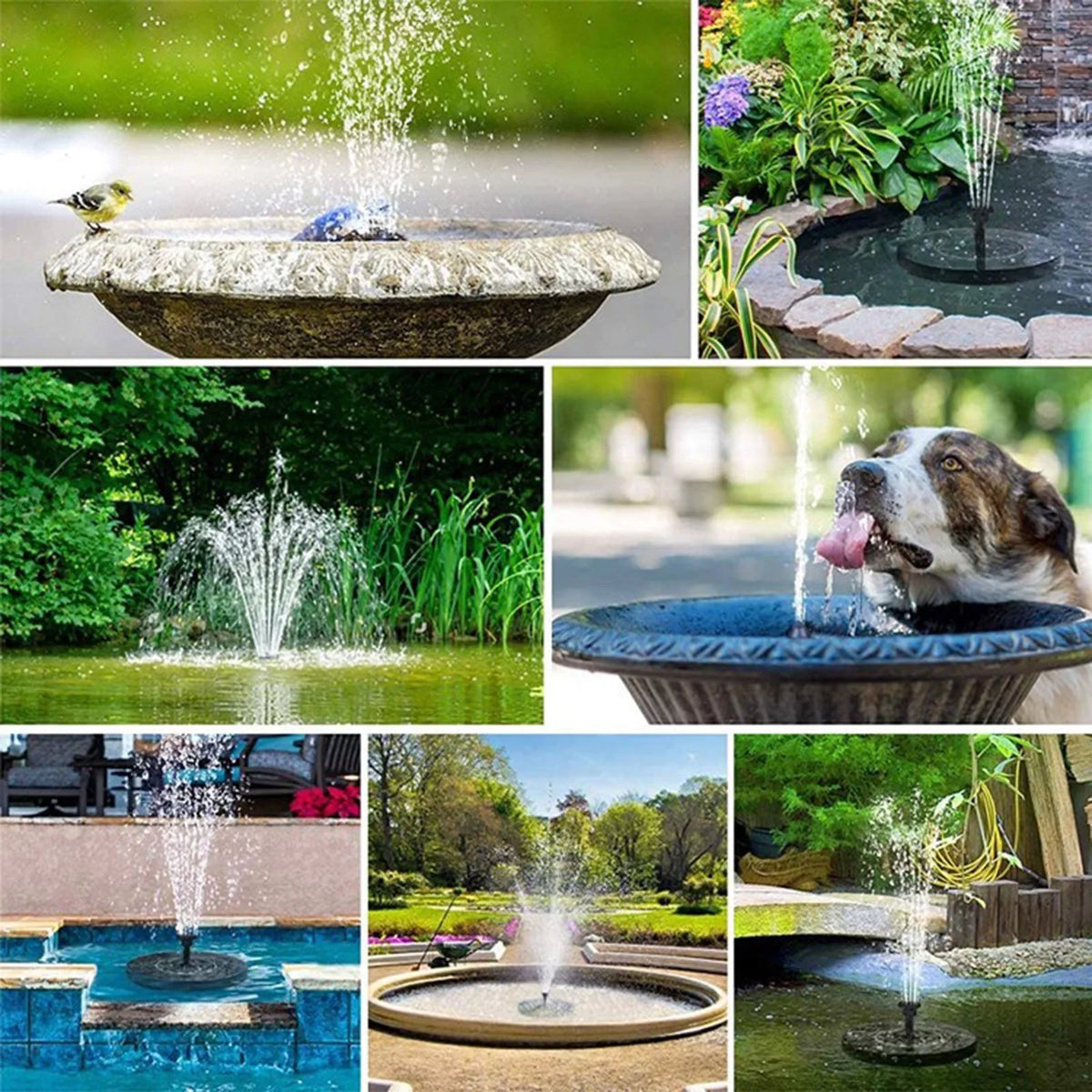 Solar Pump Freestanding Floating Solar Bird Bath Water Pump Garden Bird Bath Decor