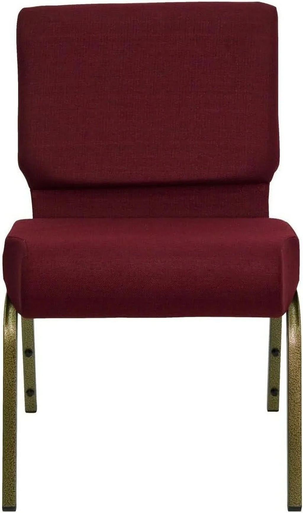 Series 21'' Stacking Church Chair In Burgundy Fabric - Vein Frame