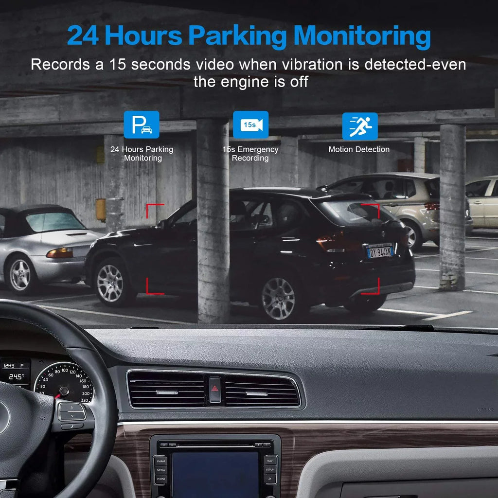 Dash Cam Front with 32G  Card, 1080P  Car Driving Recorder 3''  Screen 170°Wide Angle Dashboard Camera Aluminum Alloy Case,  -Sensor Parking Monitor Loop Recording Motion Detection