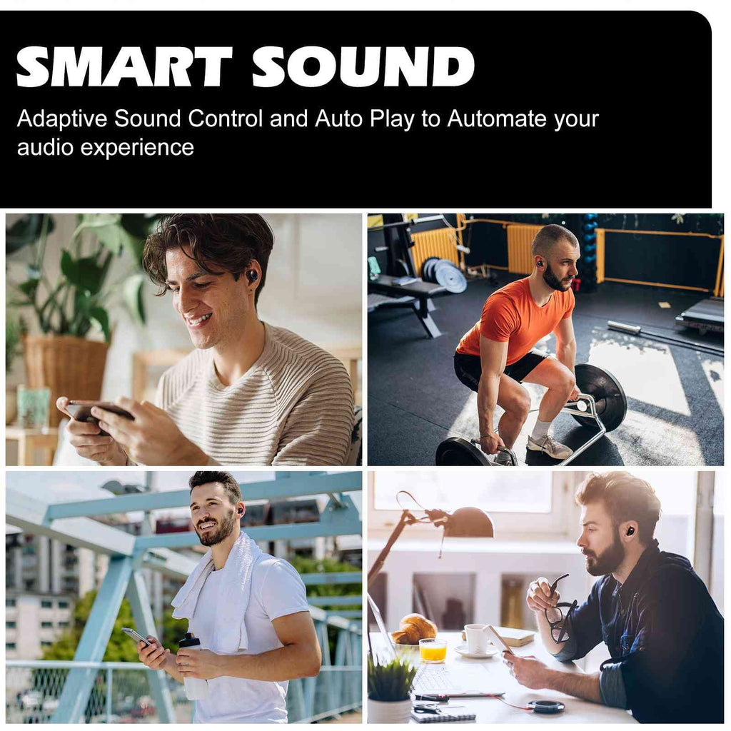 UrbanX True Wireless Bluetooth Earbuds + Charging Case, Black, Dual Connect,  Water Resistance, Bluetooth 5.2 Connection, Balanced, Bass Boost Compatible with Lenovo  Note