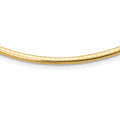 14k 3mm Domed Omega Necklace -18