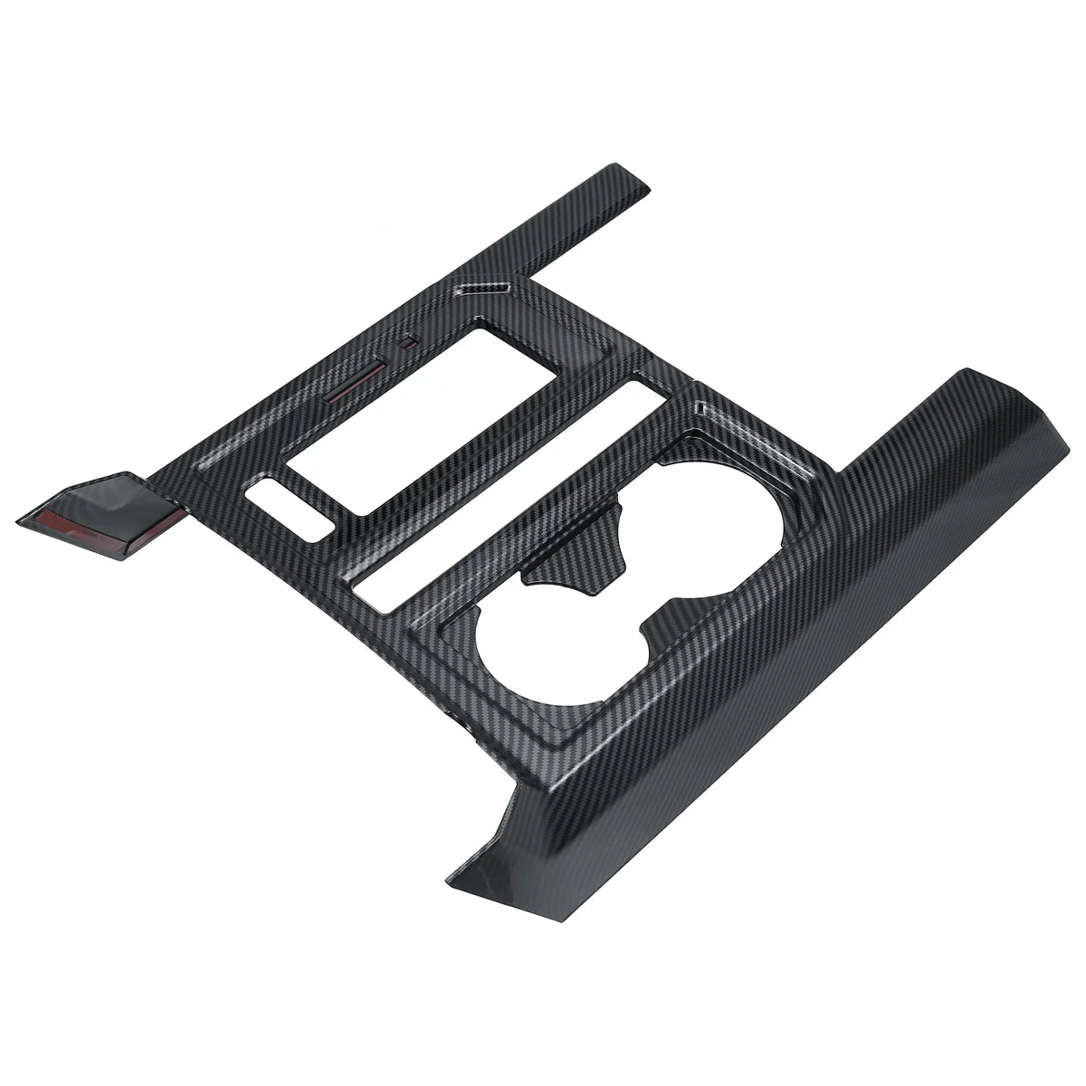 Carbon Fiber Pattern Car Center Console Gear Shift Cup Holder Trim Cover for Ford -150 2015 2016 2017 2018 2019 Black