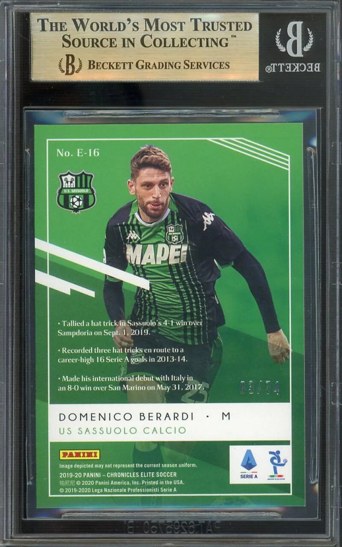 Domenico Berardi  2019-20 Panini Chronicles Elite Aspirations 03/74  #  9.5