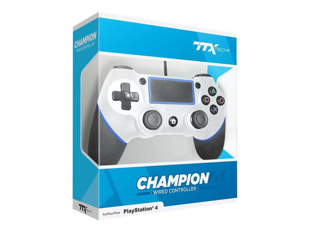 Tech Champion - Gamepad - wired - white - for Sony PlayStation 4