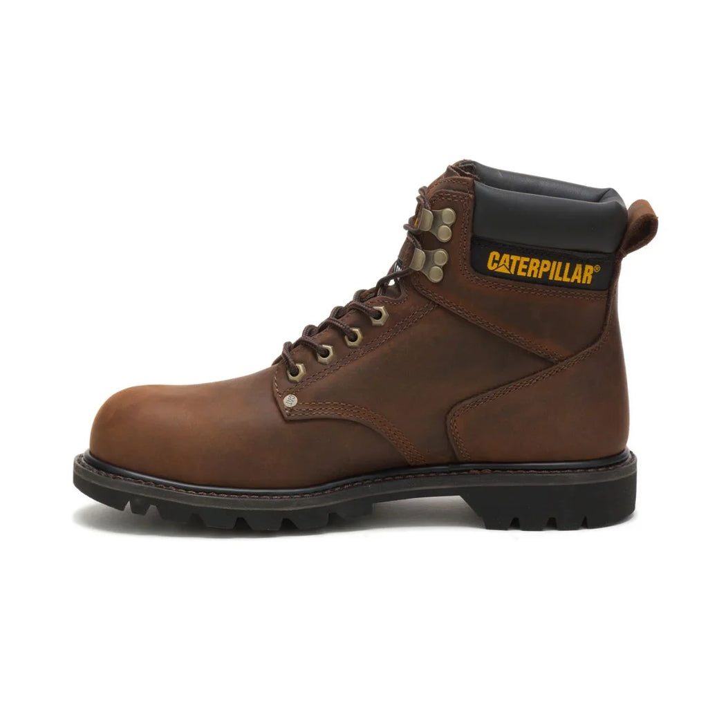 Caterpillar Second Shift Steel Toe Work Boot Men Dark Brown