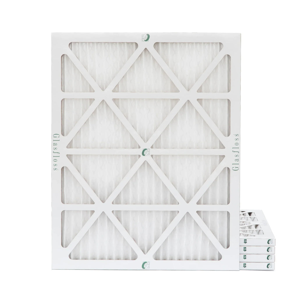 20x24x1  10 Pleated  Air Filters by Glasfloss. ( Quantity 5 ) Exact Size: 19-3/8 x 23-3/8 x 7/8