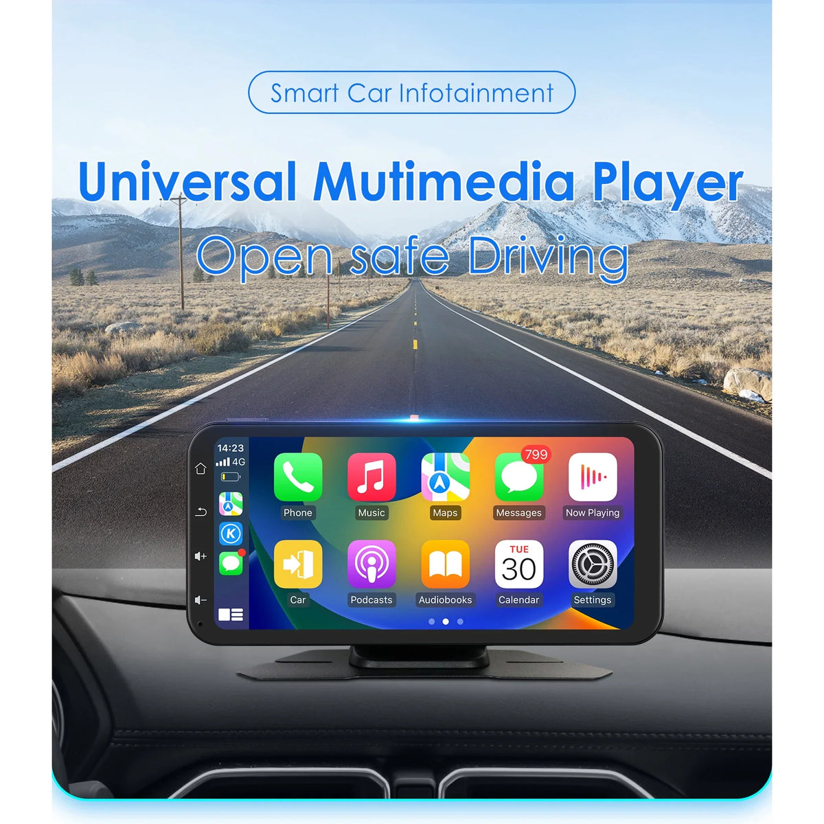 Hizpo  Navigation Bluetooth 6.25 Inch Touchscreen 360° Adjustable  Car Radio Stereo Head Unit Receiver With Apple Carplay Android Auto And Backup Camera