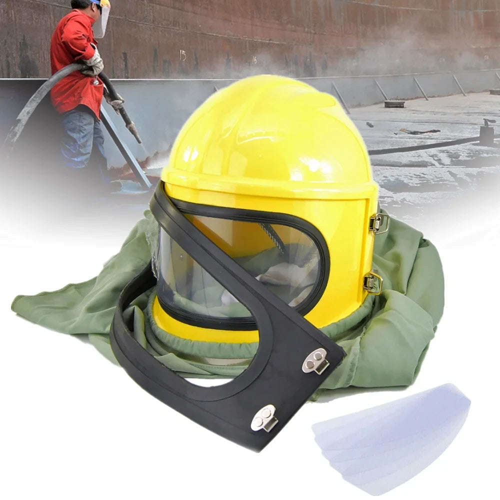 Supplied Safety Sandblast Helmet Sand Blast Hood Protector Yellow