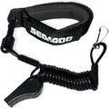 Key Replacement Repair Safety Lanyard Tether Cord With Whistle   - Black